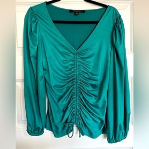 Ruched V Neck Blouse